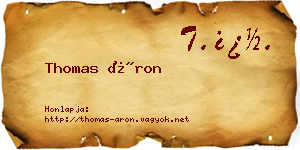 Thomas Áron névjegykártya